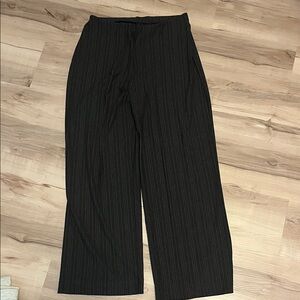 Marks & Spencer Charcoal Pinstripe Wide Leg Trousers
